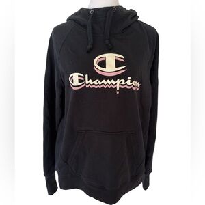 Small Black Champion Hooded Sweatshirt Hoodie